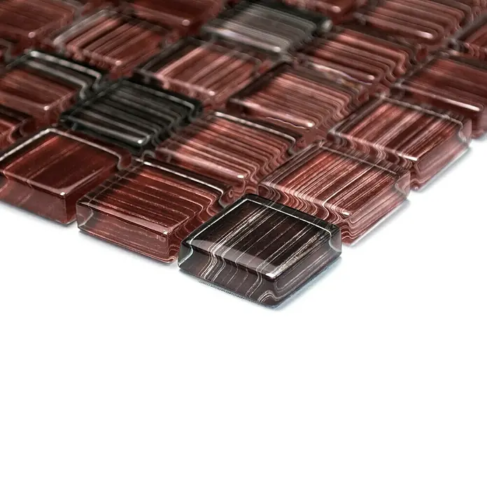 Mosaikfliese Quadrat Crystal XCM 8260 - 32,7 x 30,2 cm, Braun - Vorderansicht