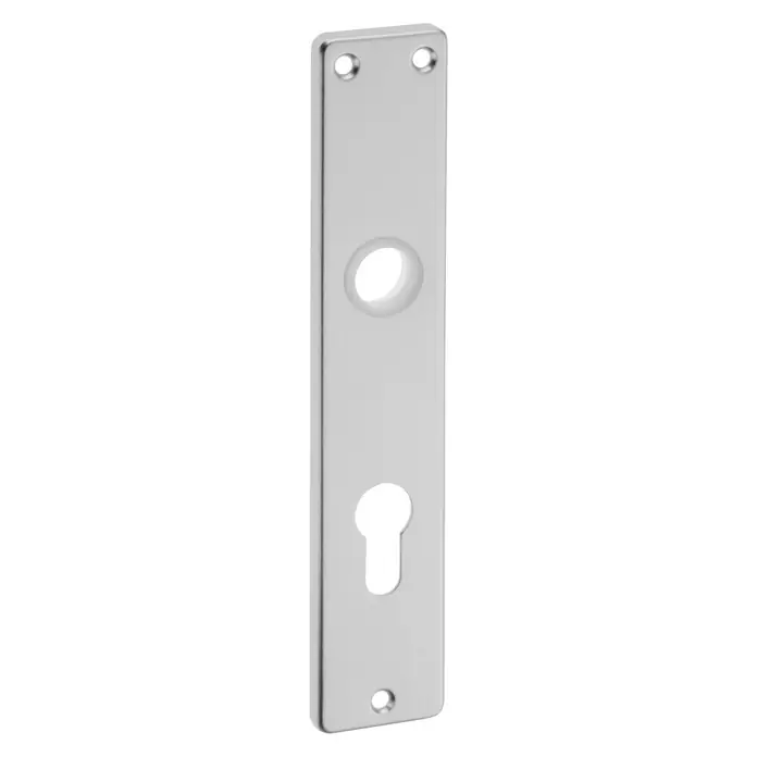 Portaferm Langschild - Distanznorm: 72 mm, Lochung: Profilzylinder PZ, Silber - Vorderansicht