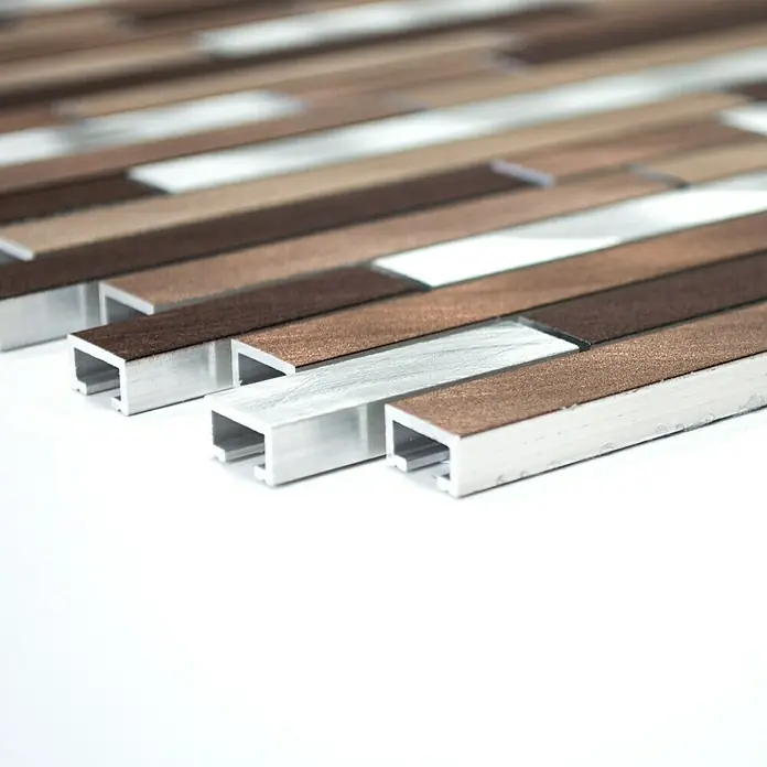 Mosaikfliese Verbund Mix XAM A981 - 29,8 x 31,8 cm, Kupfer, Matt - Vorderansicht