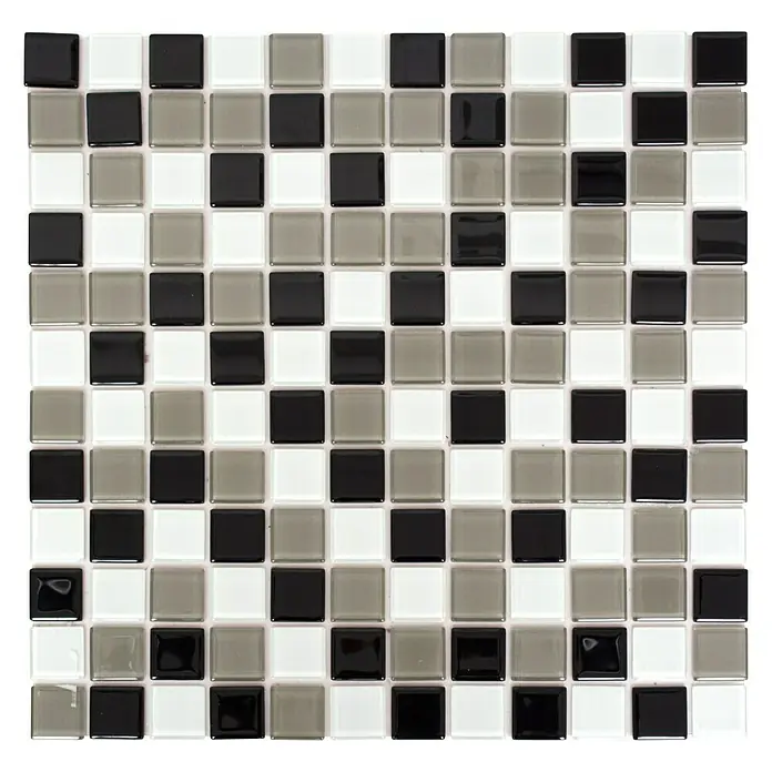 Selbstklebemosaik Crystal Mix SAM 4CM30 - 30 x 30 cm, Glas, Schwarz/Braun/Weiß - Ansicht von oben