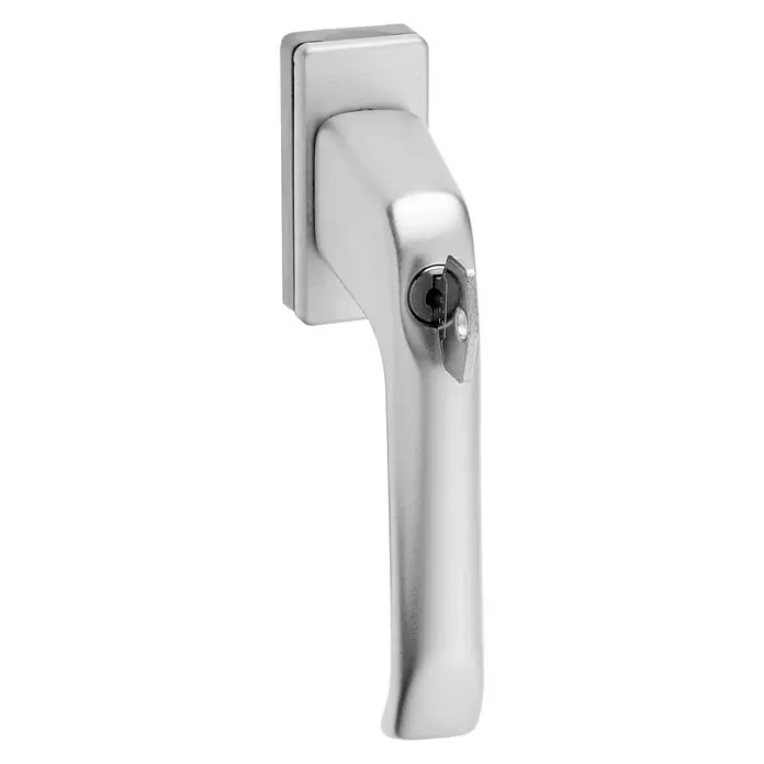 Portaferm Fenstergriff - Vierkantstift: 7 mm, Silber, Universell einsetzbar, Druckzylinder - Vorderansicht