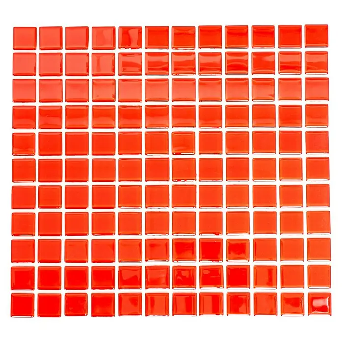 Mosaikfliese Quadrat Crystal Uni CM 4060 - 32,7 x 30,2 cm, Rot, Glänzend - Ansicht von oben