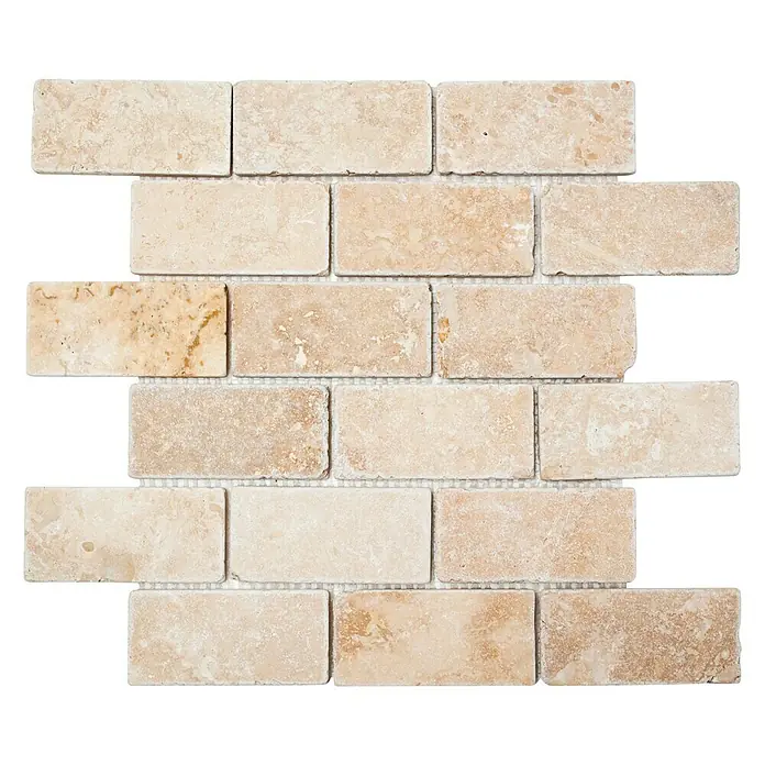 Mosaikfliese Brick Inula Antique XNT 41210 - 30,5 x 30,5 cm, Beige, Matt - Ansicht von oben