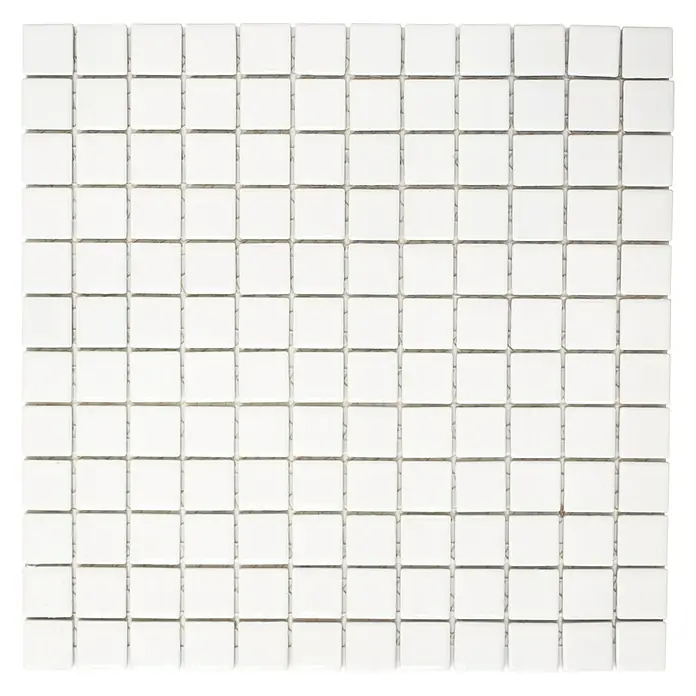 Mosaikfliese Quadrat Uni CG 114 - 29,8 x 29,8 cm, Weiß, Matt - Ansicht von oben