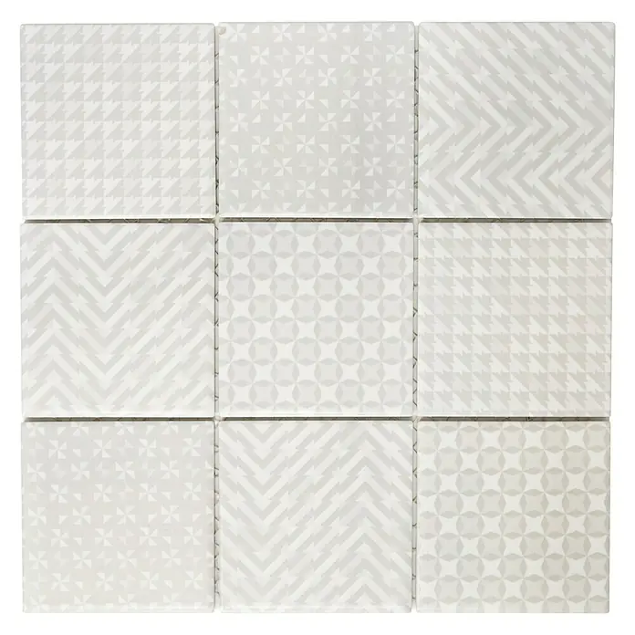Mosaikfliese Quadrat Geo Grey GEOG - 29,8 x 29,8 cm, Grau, Glänzend - Ansicht von oben