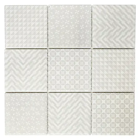 Mosaikfliese Quadrat Geo Grey GEOG