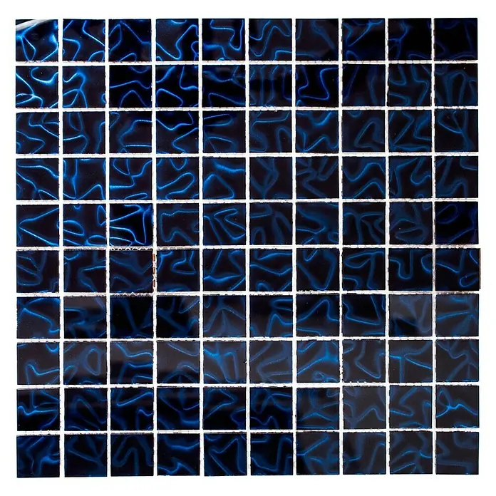 Mozaïektegel vierkant glas hologram XCM SM 439 - 31,8 x 31,8 cm, Blauw, Glanzend - Top-down weergave