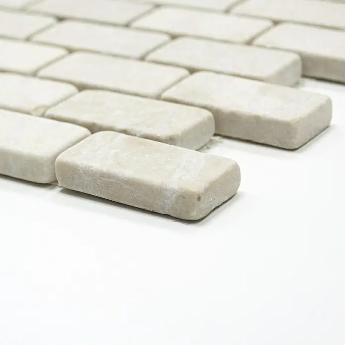 Mosaikfliese Brick Tumbled XNT 46692 - 30,5 x 30,5 cm, Weiß, Matt - Vorderansicht