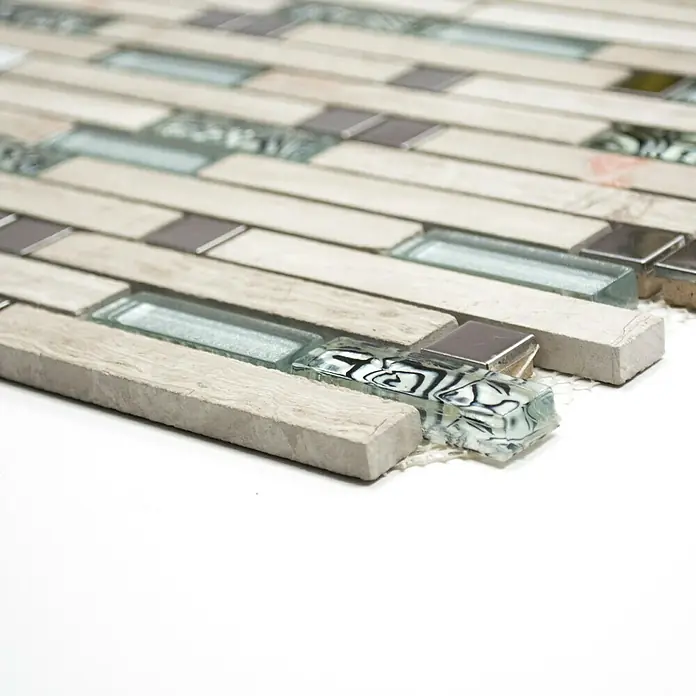 Mosaikfliese Crystal Mix XCM MV818 - 30 x 30 cm, Weiß, Matt - Vorderansicht