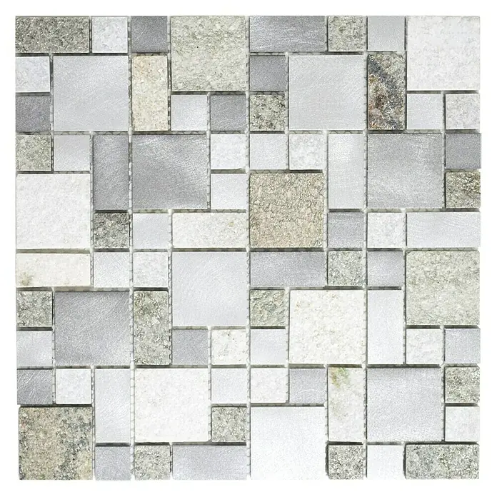 Mosaikfliese Mix XSA 525 - 30 x 30 cm, Grau, Matt - Ansicht von oben