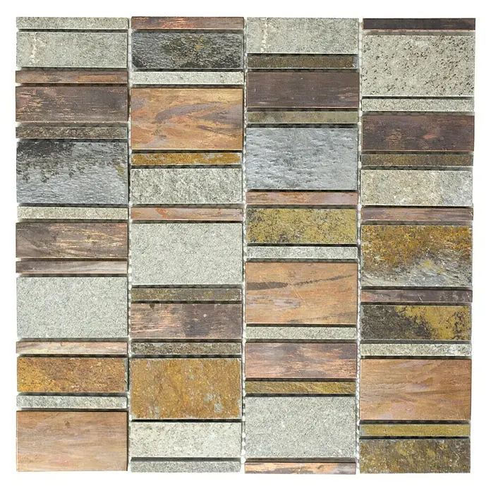 Mosaikfliese Mix XSK 575 - 29,8 x 29,4 cm, Braun, Matt - Ansicht von oben
