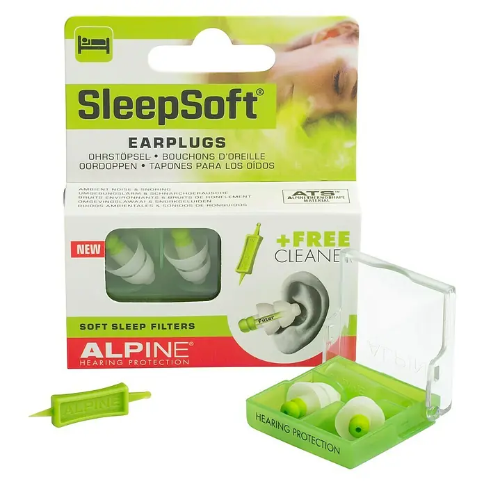 Alpine Zaštitni čepići za uši Sleepsoft - Područje primjene: Spavaća soba, 1 Par - Pogled sprijeda