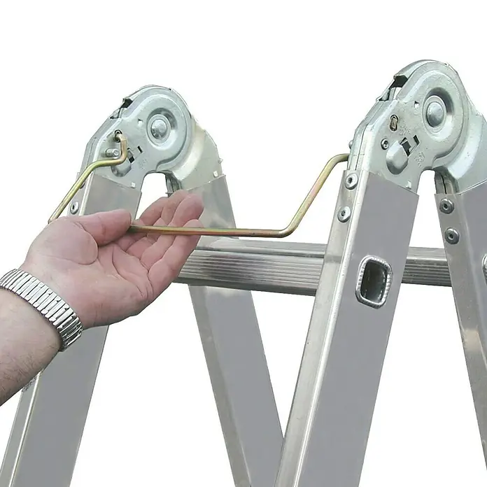 Krause Stabilo Sprossen-Gelenk-Doppelleiter - Arbeitshöhe: 4,4 m, 2 x 6 Sprossen, Aluminium - Detailaufnahme