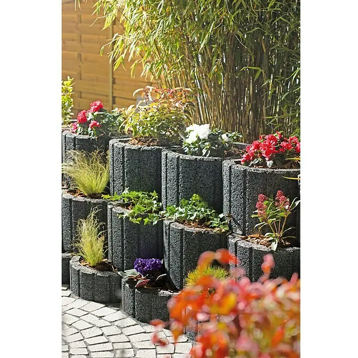 EHL Pflanzstein Stützflor - Anthrazit, 35 x 28 x 20 cm, Beton