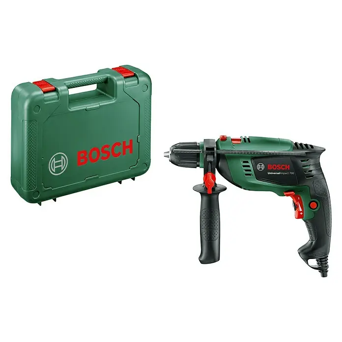 Bosch Taladro percutor UniversalImpact 700 - 700 W, Número de revoluciones de marcha en vacío: 50 r.p.m. - 3.000 r.p.m. - Vista frontal