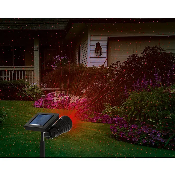 Solar-Laserstrahler Easymaxx - 3,2 V, Li-Ionen - Stimmungsaufnahme