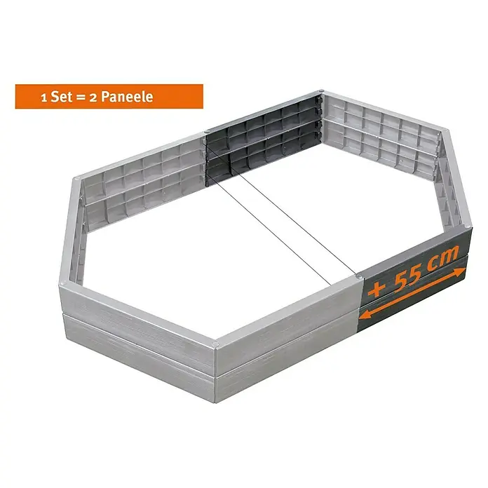Garantia Hochbeet-Erweiterung Verlängerungsset - Passend für: Garantia Hochbeet Ergo, L x H: 55 x 25 cm - Ansicht von oben