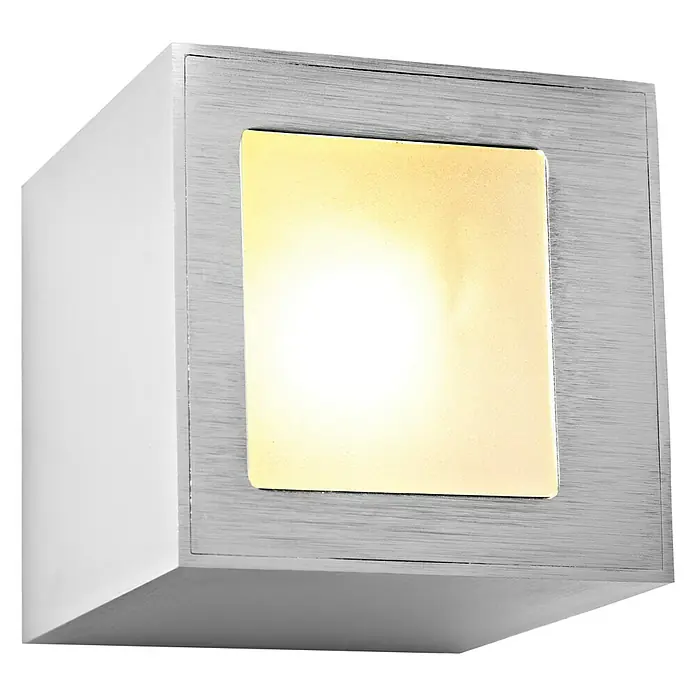 Voltolux Alu-Design Aplique de pared Carpi - 25 W, L x An x Al: 8 x 8 x 9 cm, Níquel mate, G9