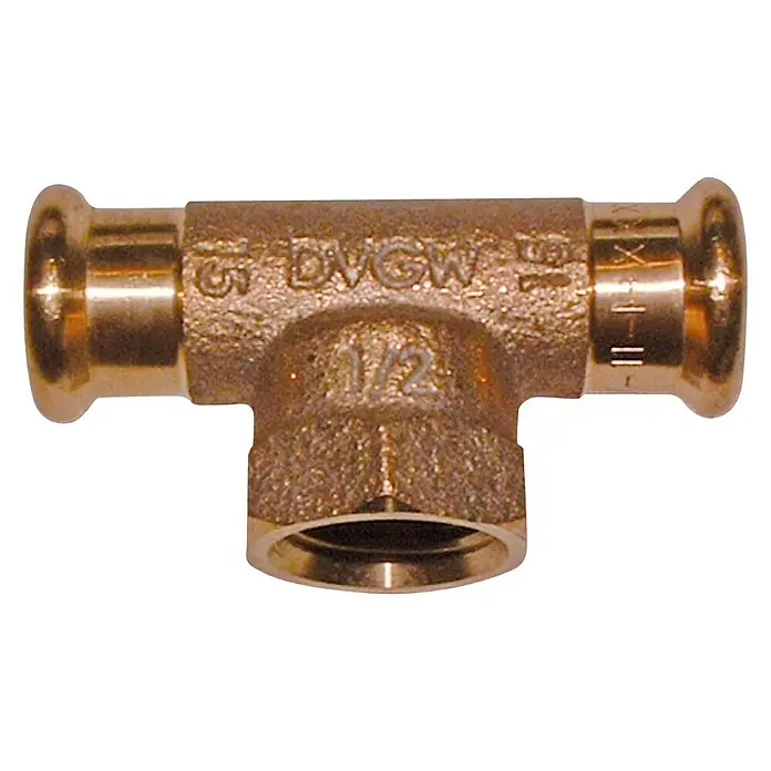 RG-Press-T-Stück - Durchmesser: 15 mm, Innengewinde: ½″, Presskontur: M