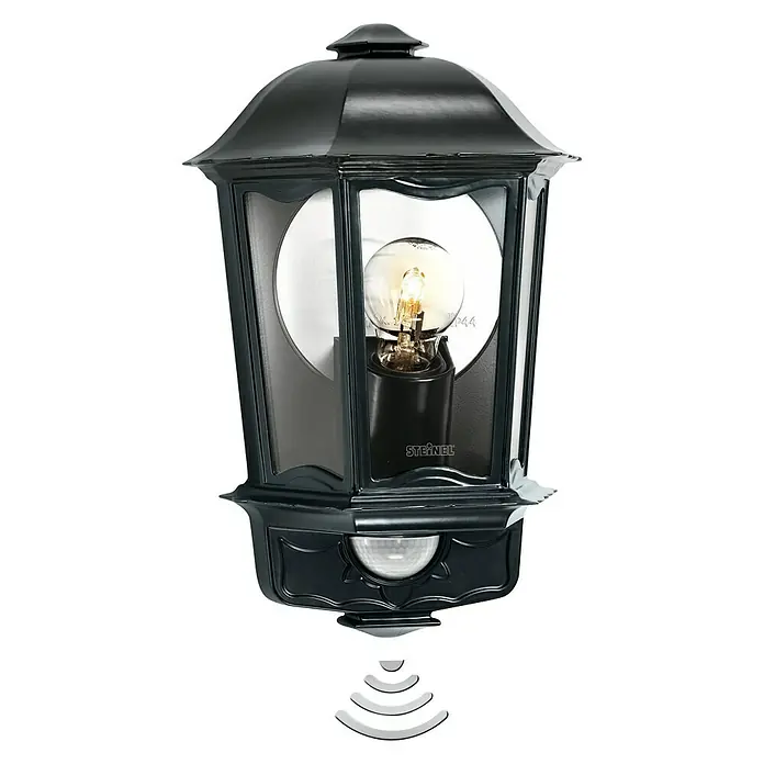 Steinel Sensor-Außenleuchte L 190 S - 100 W, L x B x H: 147 x 217 x 335 mm, Schwarz - Vorderansicht