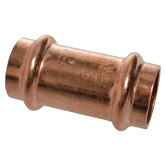 Kupfer-Pressmuffe - Durchmesser: 22 mm, Presskontur: V - Vorderansicht