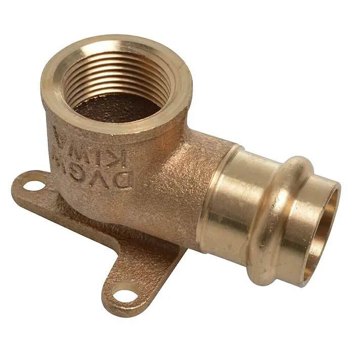 Press-Wandwinkel - Durchmesser: 22 mm, Innengewinde: ¾″, Presskontur: V - Vorderansicht