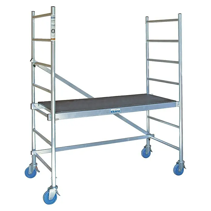 Krause RollTec Montagegerüst - Arbeitshöhe: 2,9 m, Breite: 0,8 m, Belastbarkeit Bühne: 180 kg - Vorderansicht