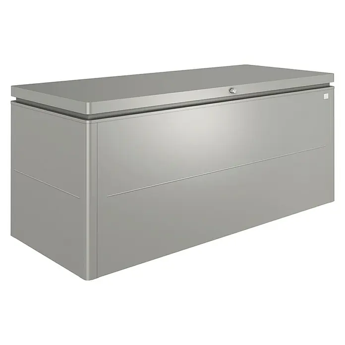 Biohort Garten-Aufbewahrungsbox LoungeBox 200 - L x B x H: 200 x 84 x 88 cm, Quarzgrau Metallic, Stahl - Vorderansicht