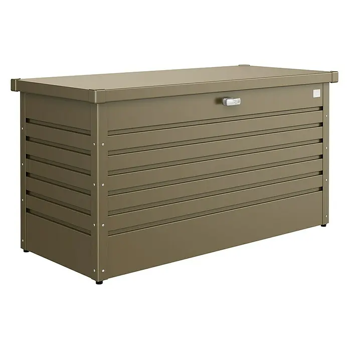 Biohort Garten-Aufbewahrungsbox FreizeitBox 130 - L x B x H: 134 x 62 x 71 cm, Bronze-Metallic, Stahl - Vorderansicht