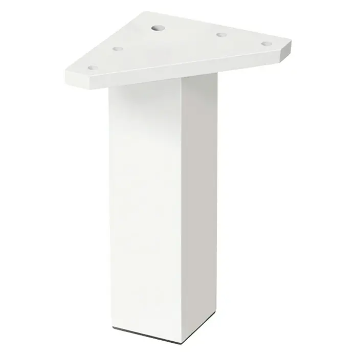 Komplet nožica za namještaj - 40 x 40 x 150 mm, Bijele boje, Plastika, Nosivost: 150 kg, 4 kom - Pogled sprijeda