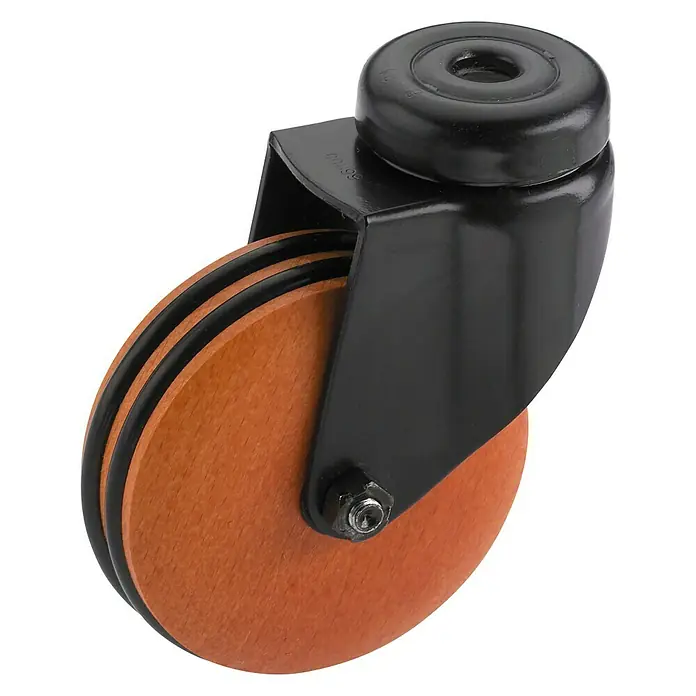 Stabilit Design-Lenkrolle - Durchmesser Rollen: 75 mm, Traglast: 50 kg, Gleitlager, Mit Rückenloch, Durchmesser Rückenloch: 10,2 mm - Ansicht von oben