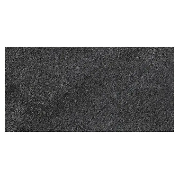 Feinsteinzeugfliese Lavagna Nera - 30 x 60 cm, Schwarz, Matt