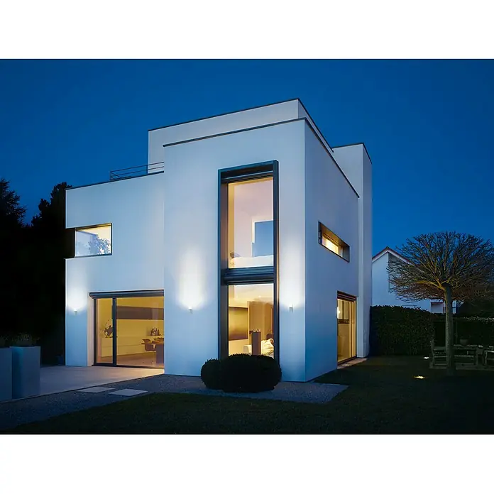 Steinel LED sensor buitenlamp L 900 Uplight - 7 W, l x b x h: 19,5 x 8 x 8,5 cm, Zilver, Warm wit - Sfeeropname