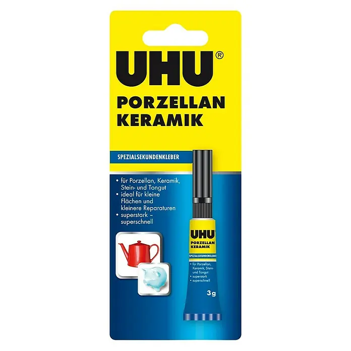 UHU Spezial-Sekundenkleber Porzellan/Keramik - 3 g, Tube, Flüssig - Vorderansicht