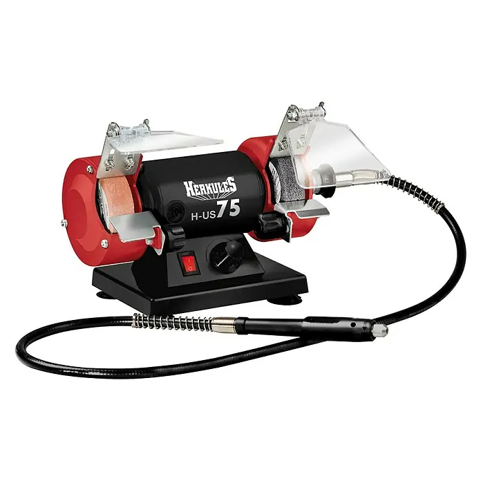 Herkules Doppelschleifer H-US 75 Set - 120 W, Durchmesser Schleifscheibe: 75 mm - Vorderansicht
