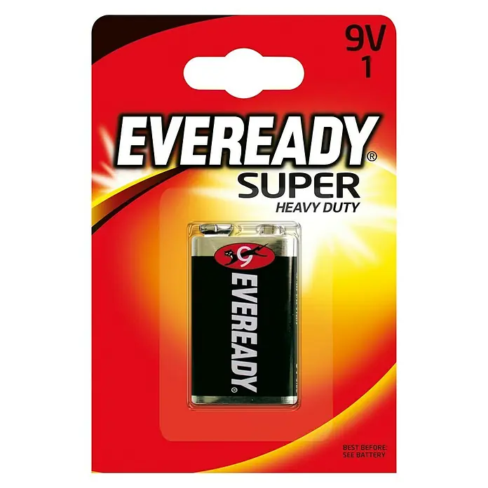 Eveready Baterije Super Heavy Duty - Blok od 9 volti, 1 Kom. - Pogled sprijeda