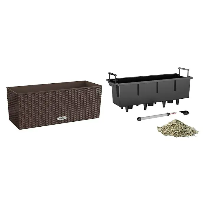 Lechuza Cottage Balkonkasten Balconera - Max. Außenlänge: 50 cm, Mokka - Detailaufnahme