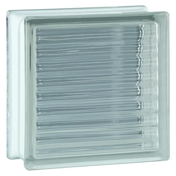 Fuchs Design Bloque de vidrio Parallel - Claro, 19 x 19 x 8 cm - Vista de perfil izquierdo