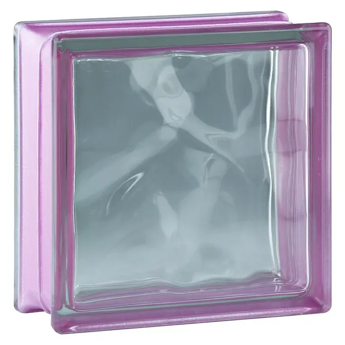 Fuchs Design Bloque de vidrio Reflex - Amatista, Nube, 19 x 19 x 8 cm - Vista de perfil izquierdo