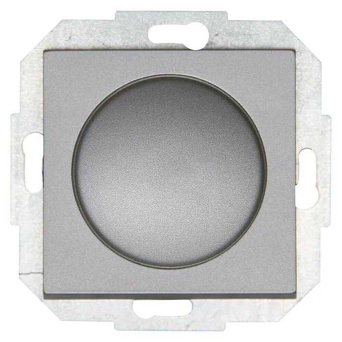 LED-Dimmer - Silber, 7 W - 110 W, Kunststoff, Unterputz - Vorderansicht