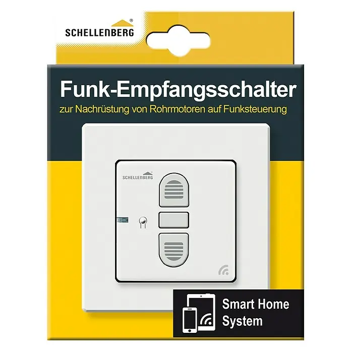 Schellenberg Smart Home Funk-Empfangsschalter - 80 x 80 x 40 mm, Weiß, Unterputzmontage - Vorderansicht