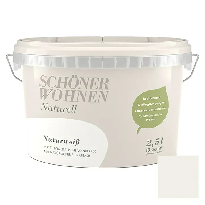 SCHÖNER WOHNEN-Farbe Wandfarbe Naturell - Naturweiß, 2,5 l, Matt