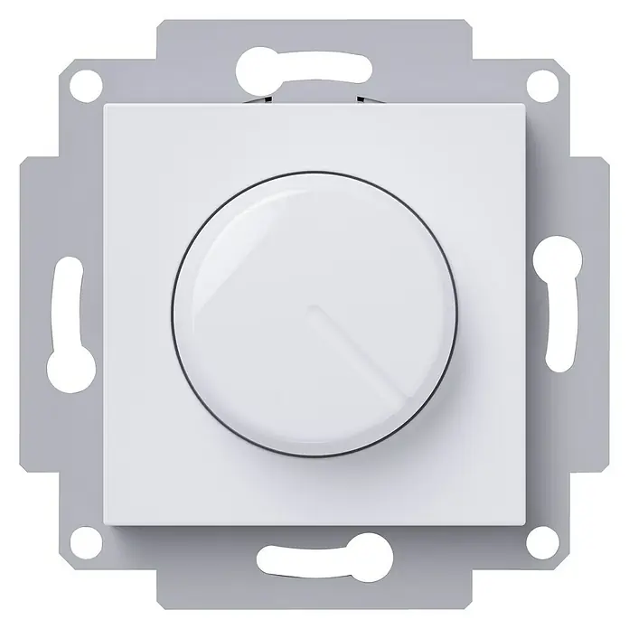 Voltomat ART LED-Dimmer - Alpinweiß, 7 W - 110 W, Kunststoff, Unterputz - Vorderansicht