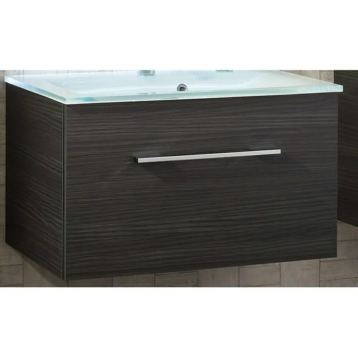 Camargue Stella Waschtischunterschrank - 79,4 x 48,9 x 39 cm, 1 Schubkasten, Mit Beleuchtung, Darkoak - Rechte Seitenansicht