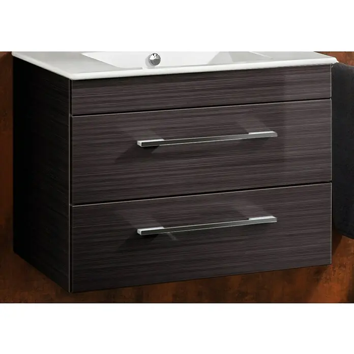 Camargue Stella Waschtischunterschrank - 79,4 x 48,9 x 55 cm, 2 Schubkästen, Ohne Beleuchtung, Darkoak - Rechte Seitenansicht