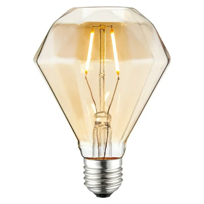 Home Sweet Home LED žarulja Edison - 2 W, E27, Topla bijela, Dijamanta - Pogled sprijeda