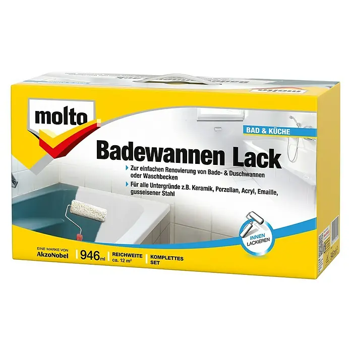 Molto Badewannenlack-Set - 950 ml, Weiß - Vorderansicht