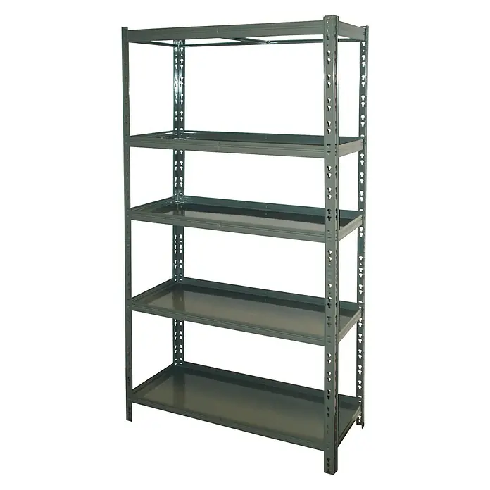 Metall-Schwerlastregal - 450 x 900 x 1.800 mm, Traglast: 150 kg/Boden, Versenkte Böden, Stecken - Vorderansicht