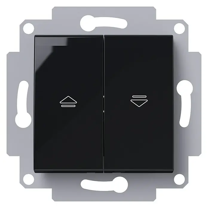 Voltomat ART Jalousietaster - Schwarz, Unterputz, Kunststoff, 10 A - Vorderansicht