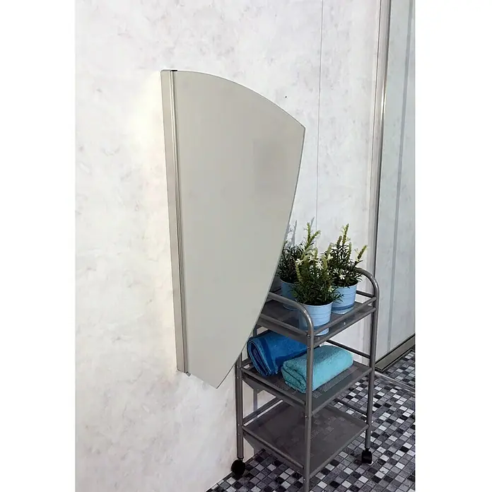 GEO Urinal-Trennwand Segel - 50 x 90 cm, Glas, Weiß - Linke Seitenansicht